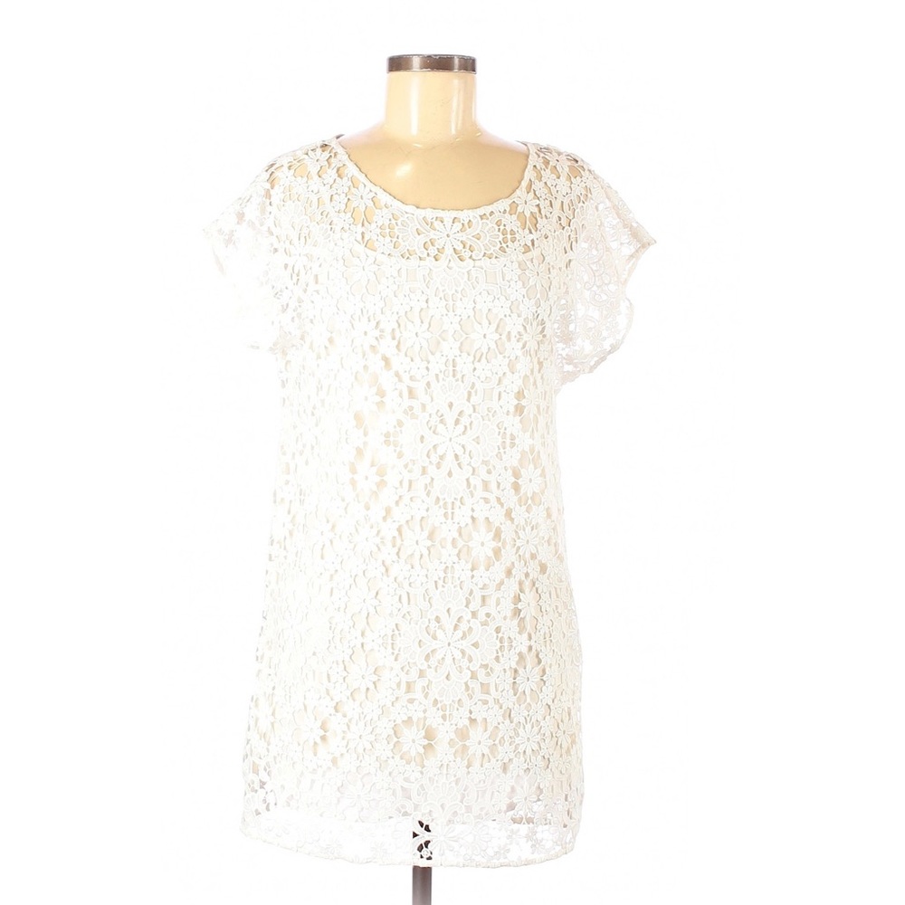Club Monaco Embroidered Lace White Dress